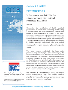 Photo-Policy Study- Is the return worth it- on the reintegration of high skilled returnees
