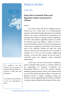 From Soft to Systematic Policy and Regulatory Impact Assessment in Albania